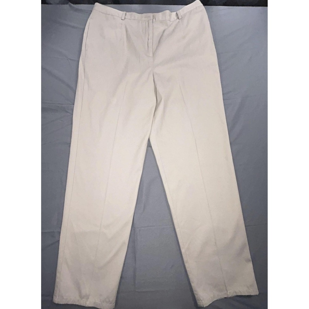 Pendleton Pants Womens 14 Beige 100% Cotton Twill Straight Leg Khakis Casual